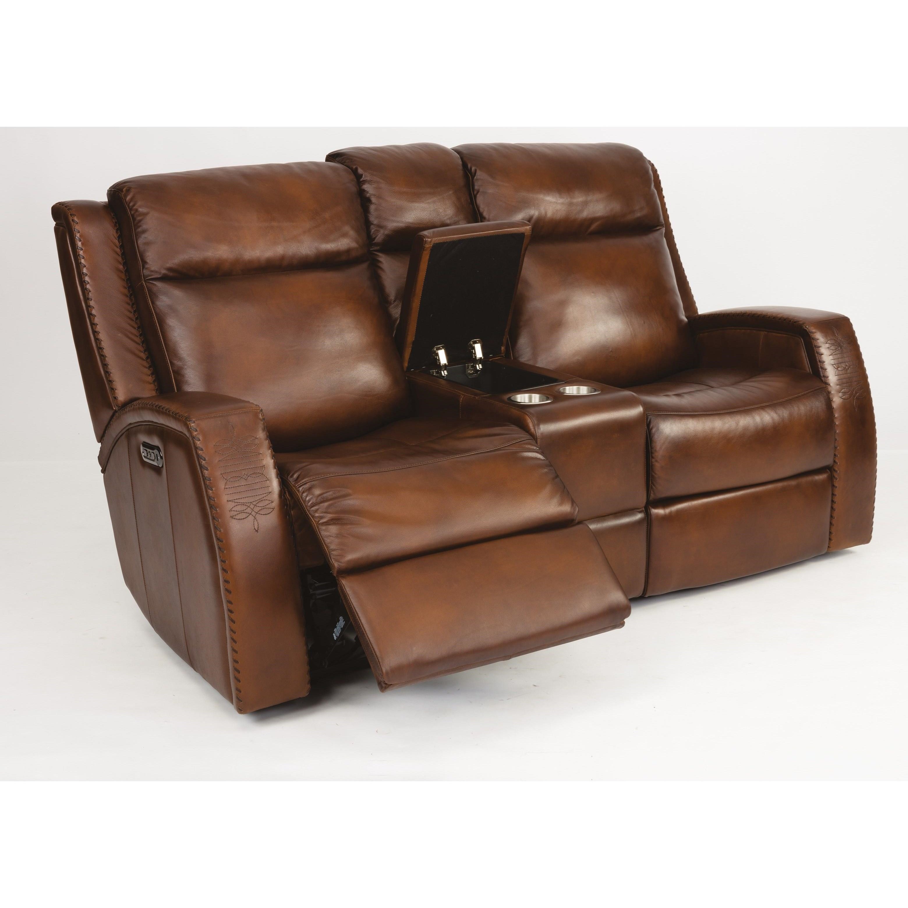 Power Reclining Console Loveseat &amp; Pwr Head